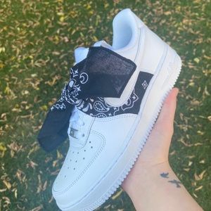 Custom Black Bandana Nike AF1’s
